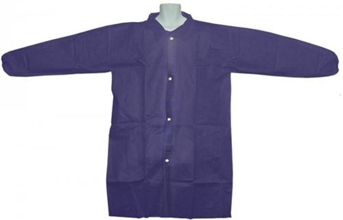 Picture of Lab coat blue poly collar, button pocket-free 2XL