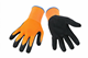 Picutre of Orange latex glove with nylon