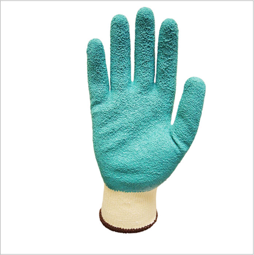 Picture of Polyester glove green latex coated palm finger