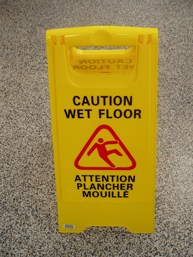 Picture of Double sided "Caution wet floor" sign 24''